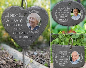 Oval Frame - Not A Day Goes By That You Are Not Missed | Personalized Slate | Memorial Slate | In Loving Memory | Grave Marker