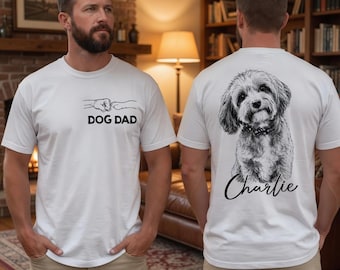 Personalized Dog Dad T-Shirt – Custom Pet Photo & Name, Father’s Day Gift, Fathers Day Gift,American Dog Dads Gifts,Pet Lover Humor