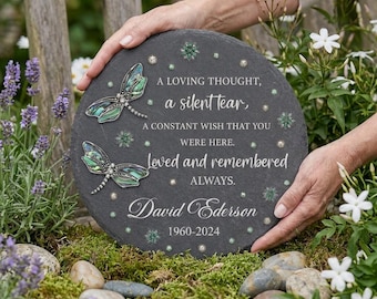 Gepersonaliseerde herdenkingssteen libelle – tuinherdenkingsdecor, cadeau voor buiten