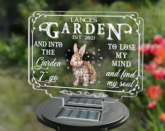 And Into The Garden I Go To Lose My Mind And Find My Soul, Personalized Solar Light, Gift For Garden Lovers, Garden Decor, Garden Light