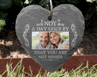 Not A Day Goes By That You Are Not Missed, Grave Decoration For Cemetery, Personalized Slate, Memorial Slate, In Loving Memory, Grave Marker