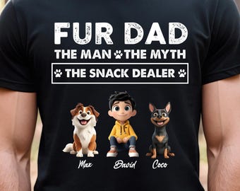 Dog Dad The Man The Myth The Snack Dealer - Custom Pet with Dog Parent Shirt, Dog Lover Shirt, Dog Parent Gift, Casual Pet Dad Top
