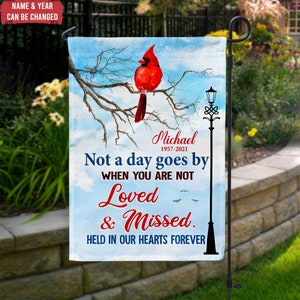 Not A Day Goes By When You Are Not Loved And Missed, Personalized Garden Flag, Memorial Gift,Custom Photo Memorial Yard Flag,Garden Memorial