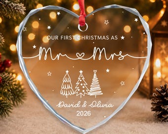 Love Takes Flight -Personalized Mr  Mrs Ornament,First Christmas as Mr Mrs,1st Christmas Married,Christmas Gift for Couples,Newlyweds Gifts