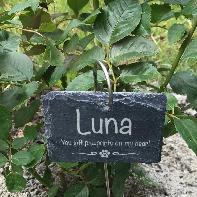Pet Memorial Garden Slate and Hook Pet Memorial Plaque Etsy