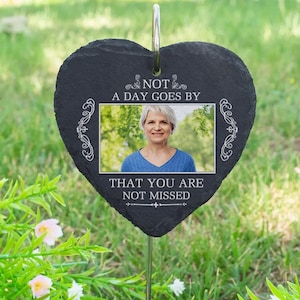 Not A Day Goes By That You Are Not Missed, Grave Decoration For Cemetery, Personalized Slate, Memorial Slate, In Loving Memory, Grave Marker
