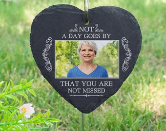 Not A Day Goes By That You Are Not Missed, Grave Decoration For Cemetery, Personalized Slate, Memorial Slate, In Loving Memory, Grave Marker