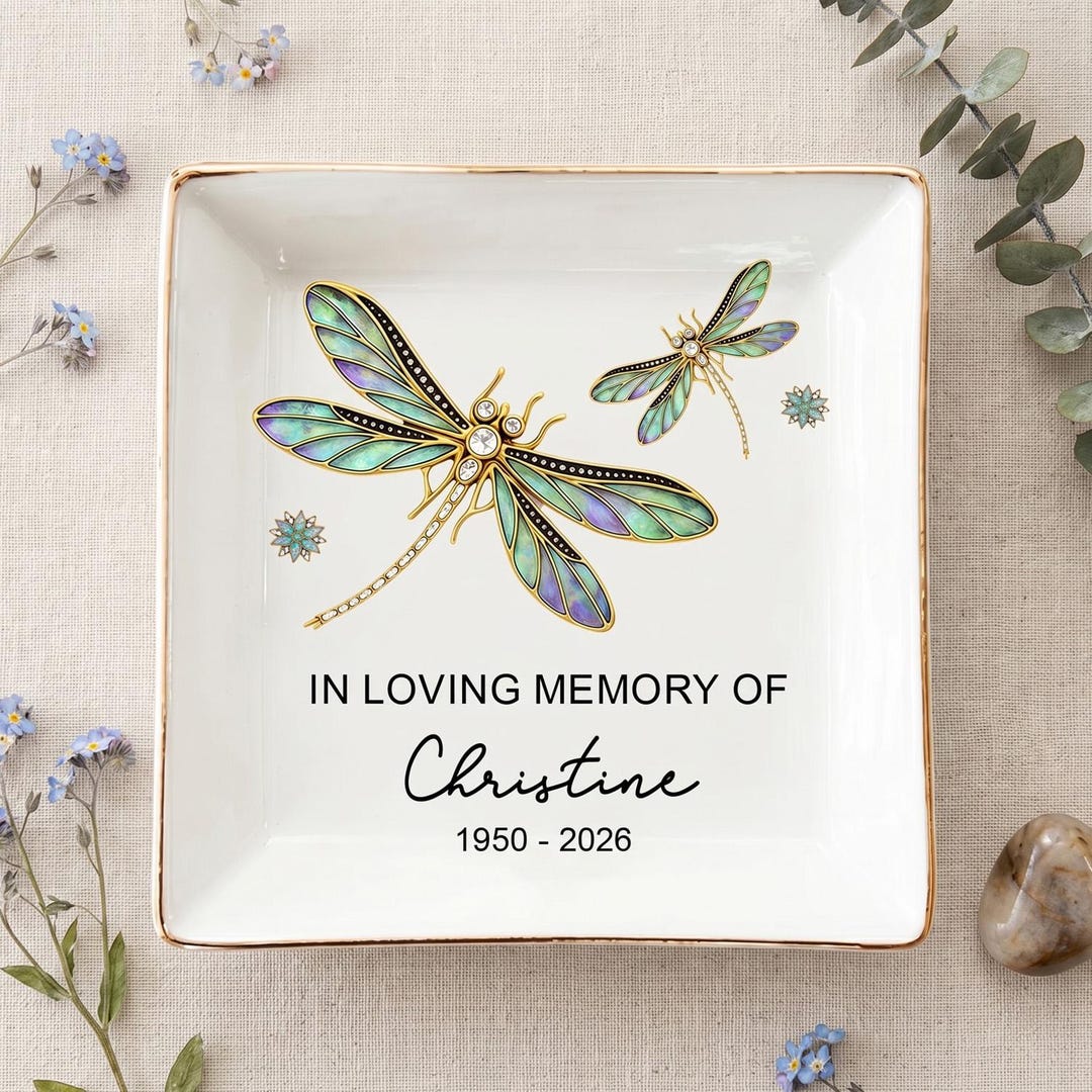 In Loving Memory Dragonfly Memorial - Personalized Dragonfly Jewelry ...