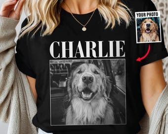 Custom Pet Photo - Custom Photo Dog Memorial T Shirt, Personalized Cat and Dog Loss Gift, Pet Sympathy Gift, Keepsake Gift For Pet Owner