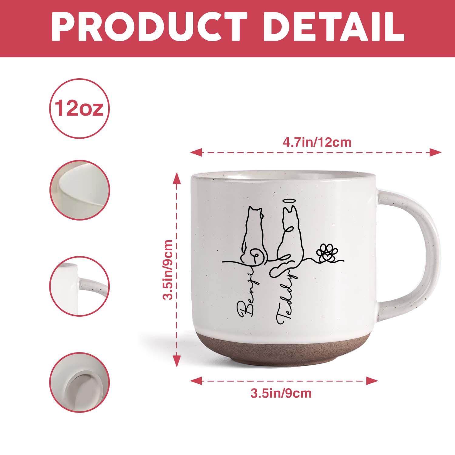 Cute Dogs Line Art - Personalized Dog Pottery Mug, Dog Lover Gift, Gift for Dog Owner, Cute Dog Coffee Mug, Pet Lover, Animal Cup, Pet Gift