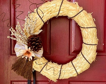 Eucalyptus Scented Wreath | Fall Wreath for Front Door | Winter Wreath for Front Door | Wreath with Sign