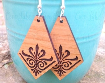 Earrings SVG for Glowforge, Engraved Wooden Earrings SVG, Jewelry Digital File for Laser, Laser File for Earring, Glowforge Earring Cut File