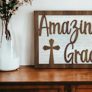 Amazing Grace SVG, Hymn Wall Art Laser Cut File, Christian Laser Cut File, Religious SVG File