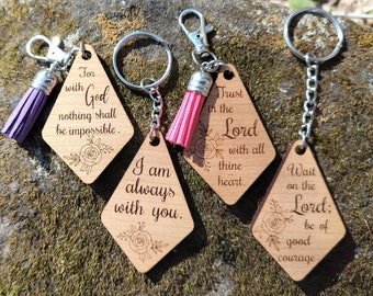 Drachenförmige Schrift Schlüsselanhänger Bundle SVG, Bibel Vers Schlüsselanhänger Digitaler Download, Affirmationen Laser-Datei, inspirierende Taschenanhänger, Glaube