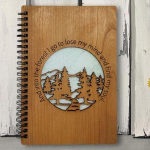 Into the Forest Lined Notebook Cover SVG, Laser Cut File for Notebook, Notebook Cover SVG, Journal SVG