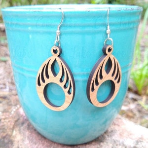 Teardrop Earrings SVG for Glowforge, Boho Earrings SVG, Earring Template, Digital File for Laser, Wood Earring Cut File, Laser Ready SVG
