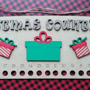 Christmas Countdown SVG with Options for Personalization, Candy Cane Countdown SVG, Holiday Sign Template, Door Hanger Gift, Presents