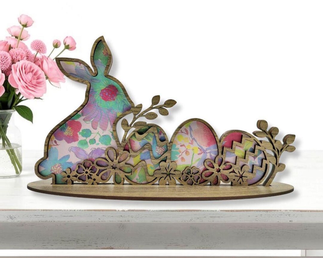 Easter Bunny Shelf Sitter SVG for Laser Cutting, Easter Decor, Spring ...