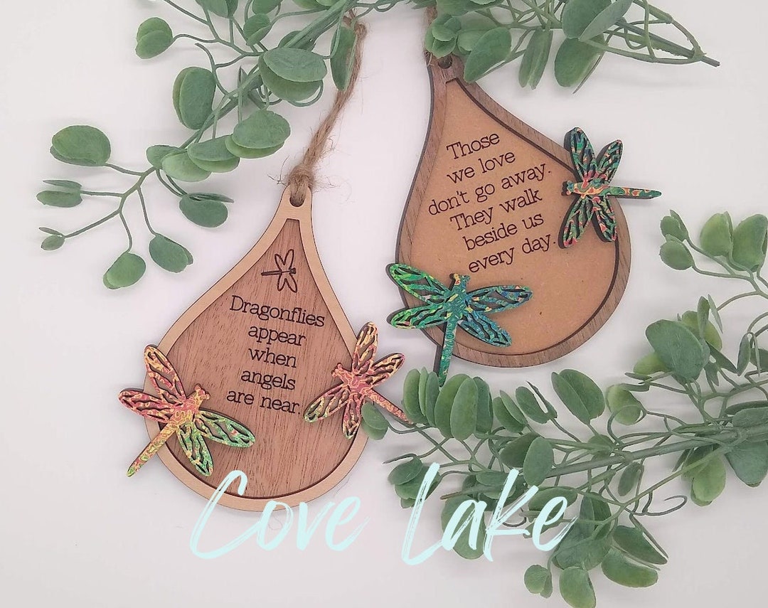 Teardrop Dragonfly Memory Ornament SVG, Christmas Ornament SVG, 2 ...