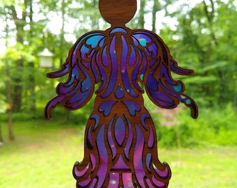 Angel Suncatcher SVG for Glowforge Laser, Car Charm, Religious Ornament SVG, Christian Wall Art Laser Cut File