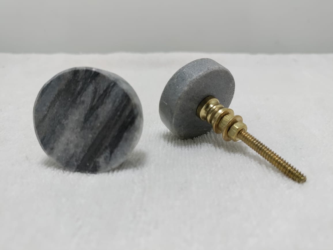 Grey Marble Door Knobs with Golden Brass Hand Crafted Cupboard Etsy