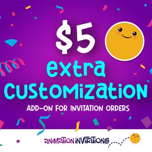 Extra Customization Add On | Please messsage Animation Invitations before ordering