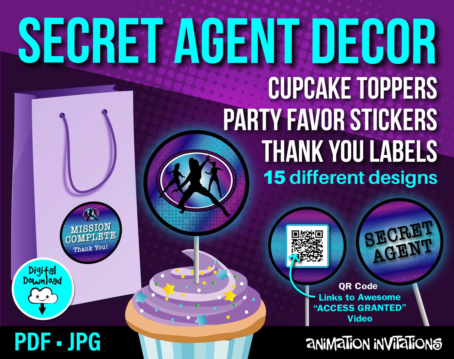 spy agent cupcakes