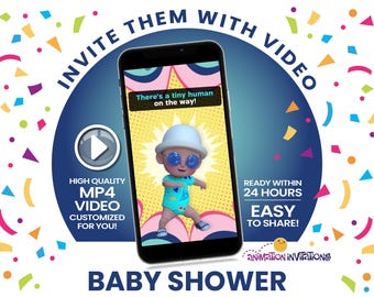 Dancing Baby Shower Video Invitation • Cute Gender Neutral Baby Shower Video Invite • Digital Invite for Modern Fun Baby Shower Idea