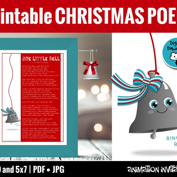 One Little Bell Christmas Poem | Last Minute Christmas Gift Printable | DIY Christmas Gift Poem | DIY Christmas Printable to Frame