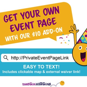 MODULE COMPLÉMENTAIRE DE PAGE D’ÉVÉNEMENT avec lien de partie privée vers le texte - Page d’événement personnel avec invitation vidéo, détails supplémentaires, carte et lien de renonciation cliquable!