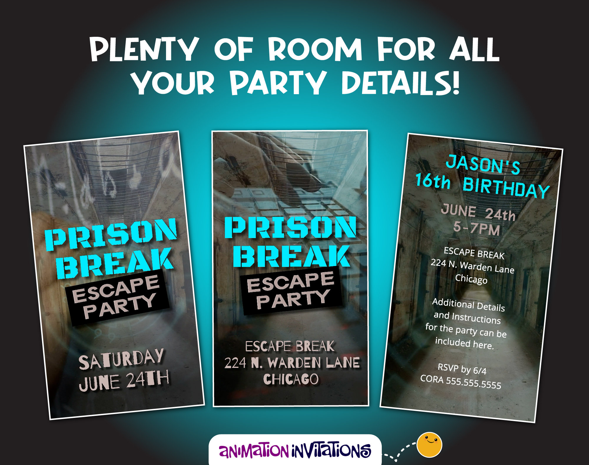 PRISON BREAK ESCAPE Room Invitation Escape Room Birthday Party Invite