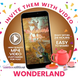 Magical Wonderland Birthday Party Invitation | Mad Hatter Tea Party Video Invitation | Alice in Wonderland Invitation | Tea Party Invite