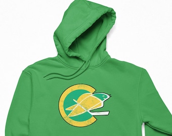 California Golden Seals Throwback Hoodie - Retro Distressed Logo Defunct Hockey Team Fan Sweatshirt Sweater S M L XL XXL 3XL Color Choice