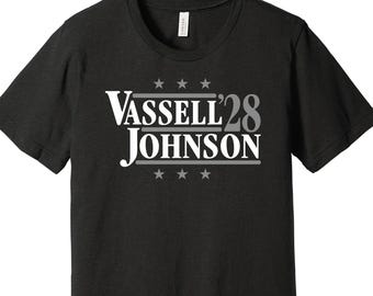 Vassell & Johnson '24 - Wahlkampf-Parodie-T-Shirt - Basketball-Legenden für Präsidenten-Fan-Shirt S M L XL XXL 3XL Viele Farbauswahl