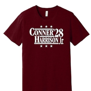 Conner & Harrison Jr '28 - T-shirt politieke campagne parodie - Football Legends For President fanshirt Sml XL XXL 3XL Veel kleurkeuzes