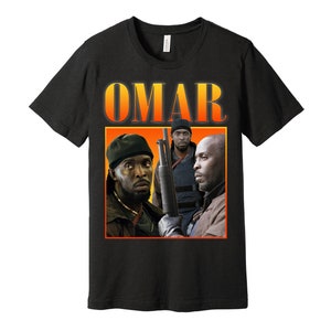Omar Little Oversized Graphic Street Fashion T-Shirt - The Wire Fan - Baltimore Maryland TV Show - Black White or Grey Tee