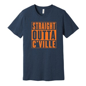 Straight Outta C&#39;Ville - Hip Hop Parodie Shirt - Navy & Orange Sports Fan / Local / Love / T-Shirt / S M L XL XXL 3XL Meerdere kleurkeuzes