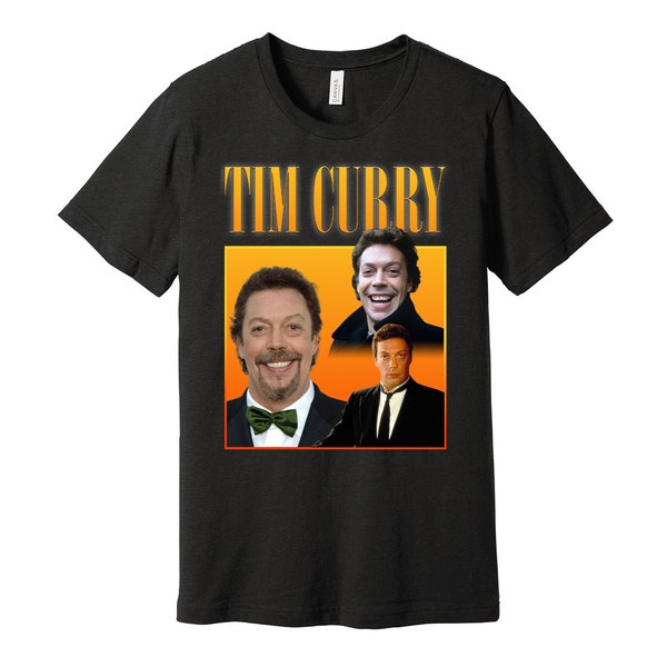 Tim Curry Oversized Graphic Street Fashion T-Shirt - Legendary Actor - West End & Broadway Stage - English UK UoB - Black White or Grey Tee