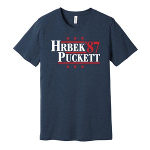 Hrbek & Puckett &#39;87 - Political Campaign Parody Tee - Baseball Legends For President Fan Shirt S M L XL XXL 3XL Lots of Color Choices