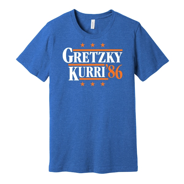 Gretzky & Kurri '86 - Political Campaign Parody Tee - Hockey Legends For President Fan Shirt S M L XL XXL 3XL Lots of Color Choices