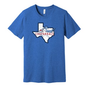 Dallas Chaparrals Throwback Tee - Retro Distressed Logo Defunct Basketball Team S M L XL XXL 3XL  Blue Red Black White Grey Color Choices