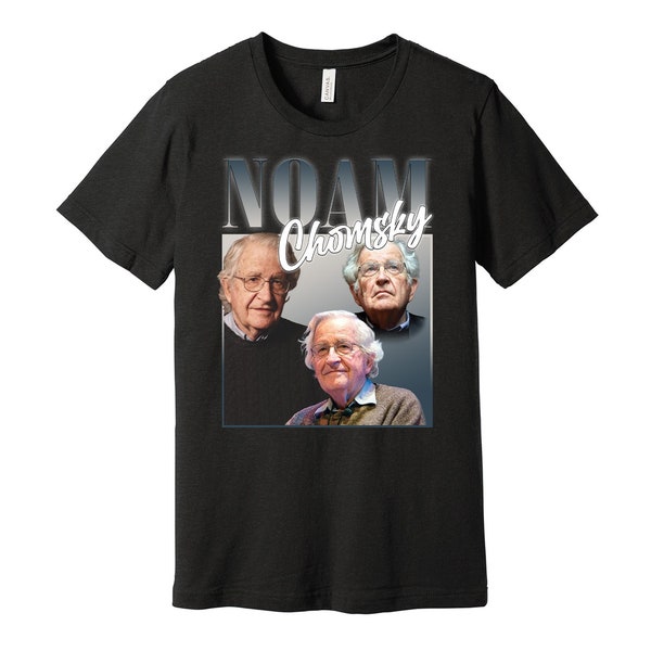 Noam Chomsky Oversized Graphic Street Fashion T-Shirt - Father of Modern Linguistics - Political Scientist - Black White or Grey Tee