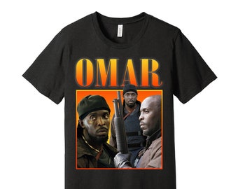 Omar Little Oversized Graphic Street Fashion T-Shirt - The Wire Fan - Baltimore Maryland TV Show - Black White or Grey Tee