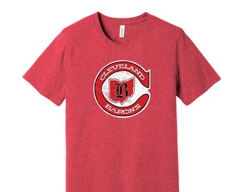 Koszulka Cleveland Barons Throwback - Retro zniszczone logo Nieistniejąca drużyna hokejowa S M L XL XXL 3XL Czerwony Czarny Biały Szary Wybór kolorów
