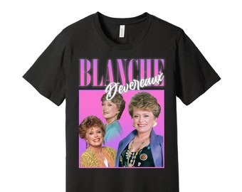 Blanche Devereaux Oversized Graphic Street Fashion T-Shirt - Golden Girls Lover - Thank You For Being A Friend - Black White or Grey Tee