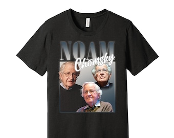 Noam Chomsky Oversized Graphic Street Fashion T-Shirt - Father of Modern Linguistics - Political Scientist - Black White or Grey Tee