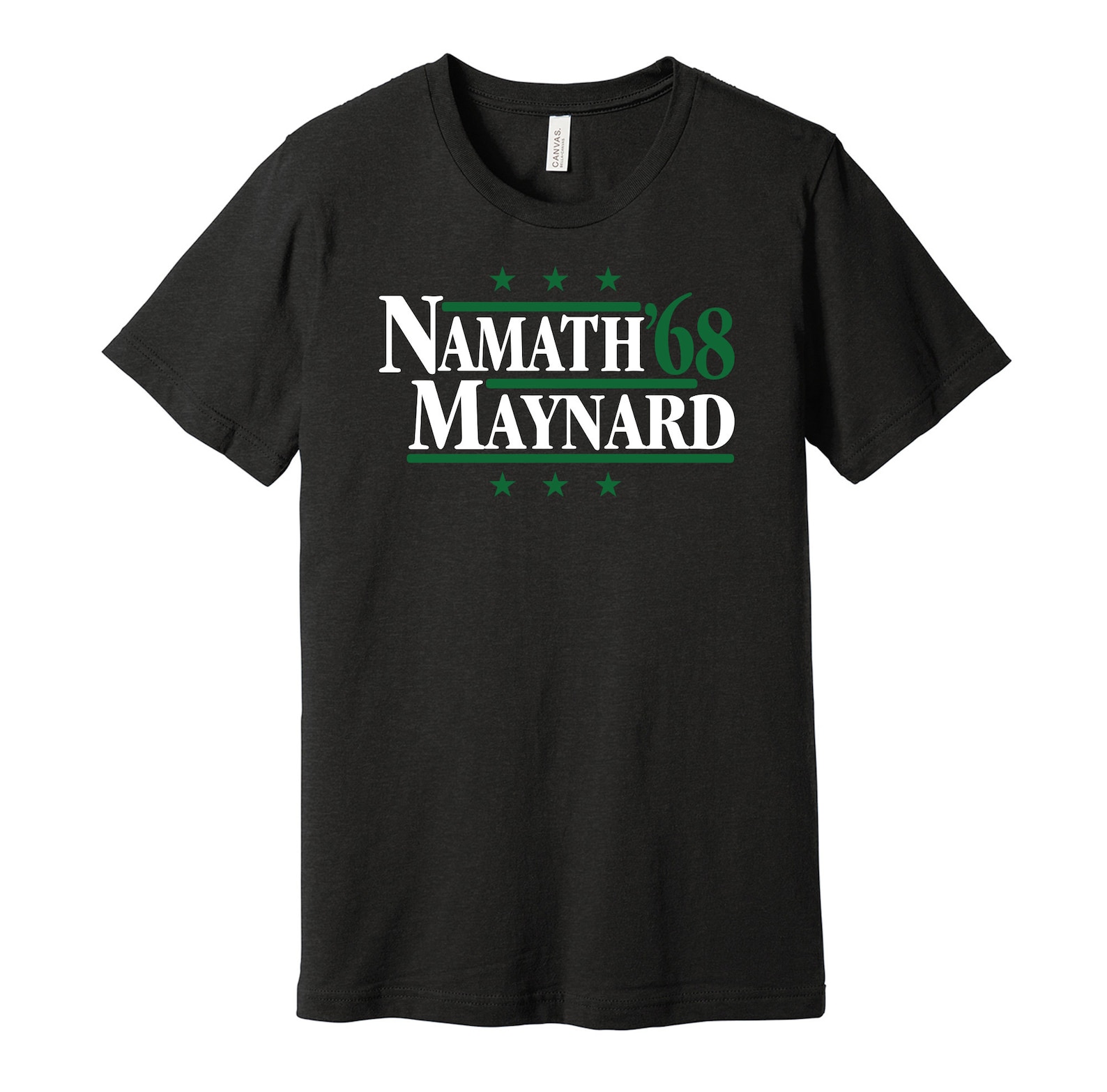 Namath & Maynard '68 - Political Campaign Parody Tee - Football Legends ...