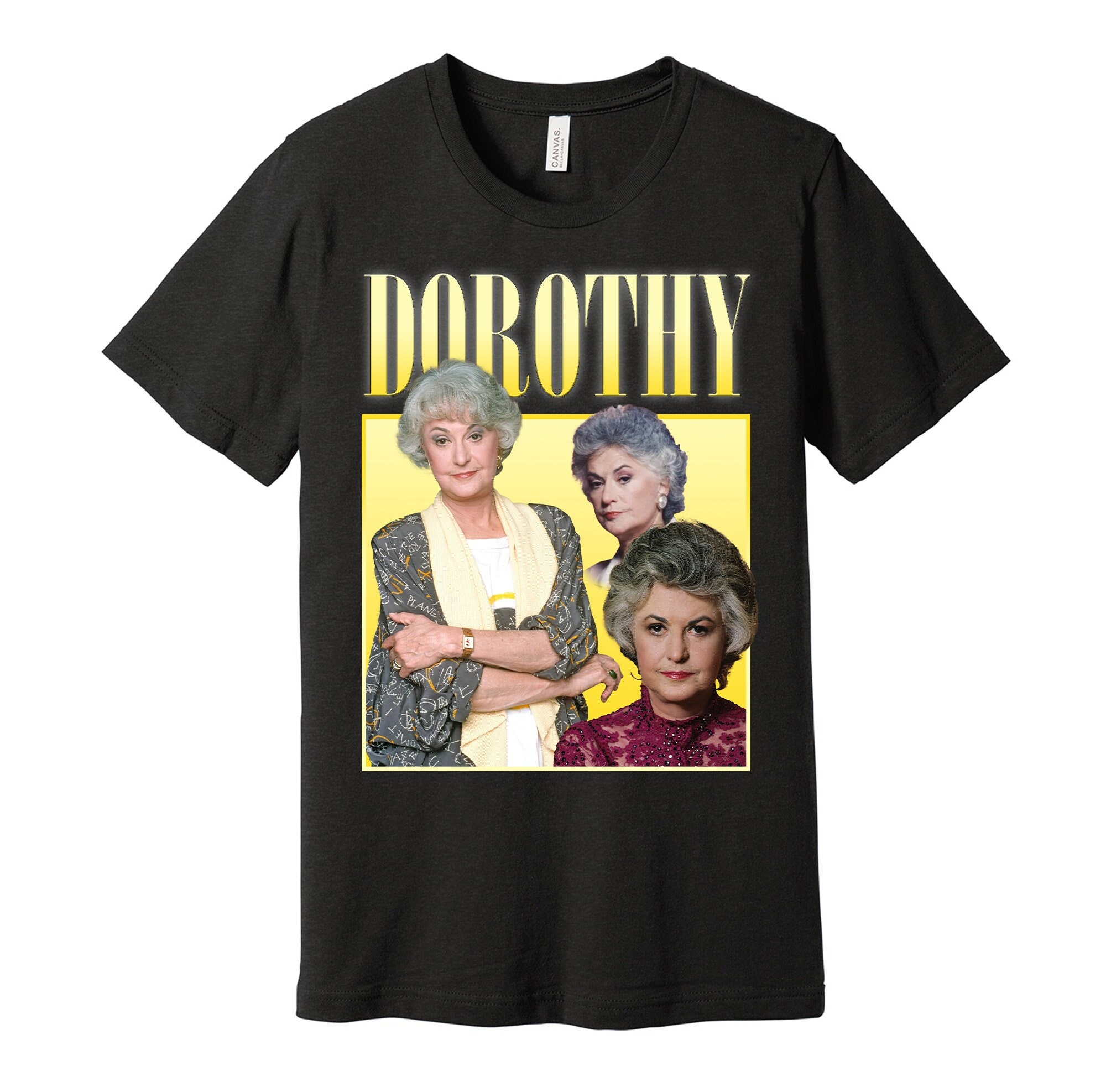 Dorothy Zbornak Oversized Graphic Street Fashion T-Shirt - Golden Girls Lover - Thank You For Being A Friend - Black White or Grey Tee