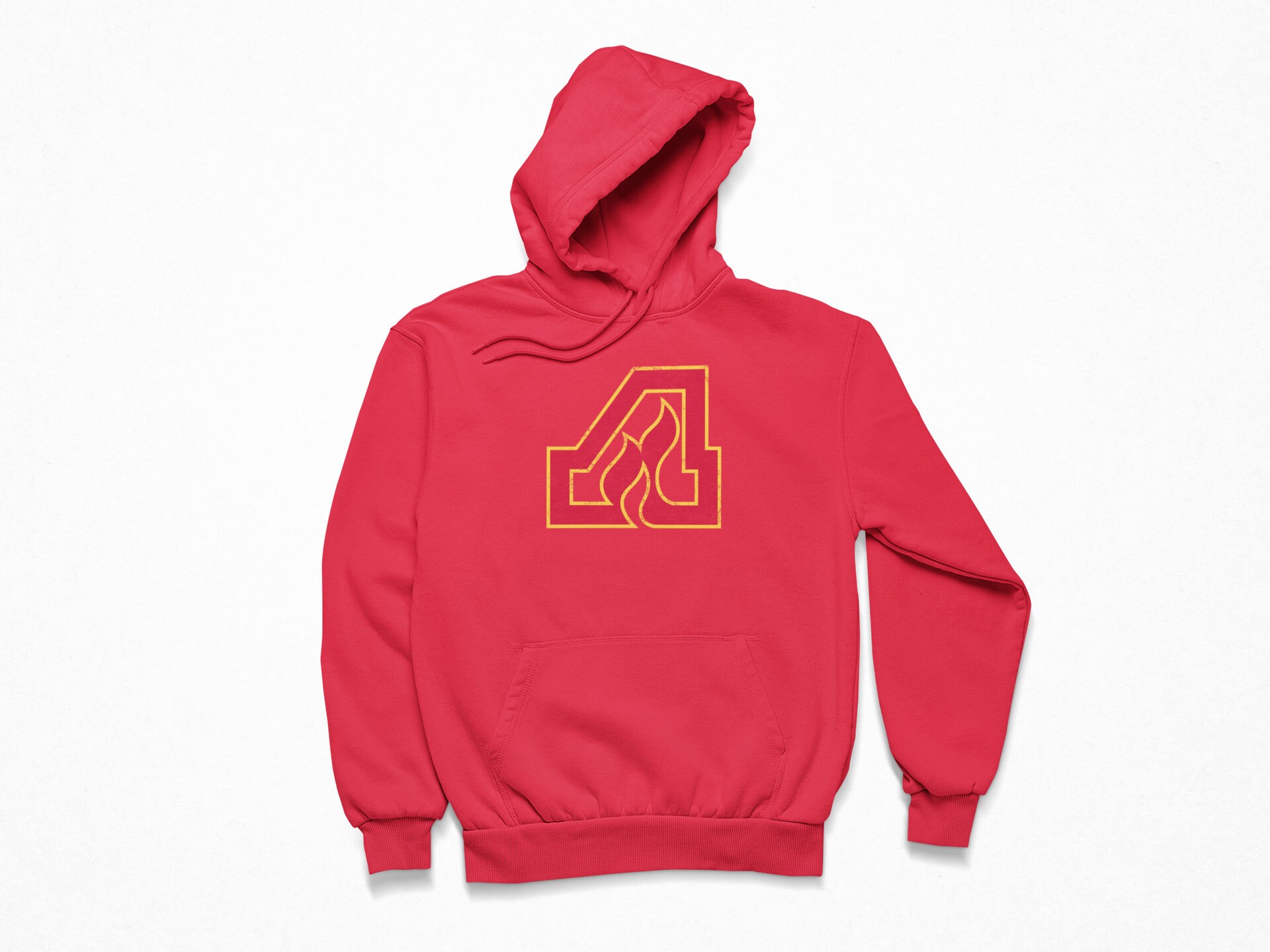 Atlanta Flames Throwback Hoodie - Retro Distressed Logo Defunct 