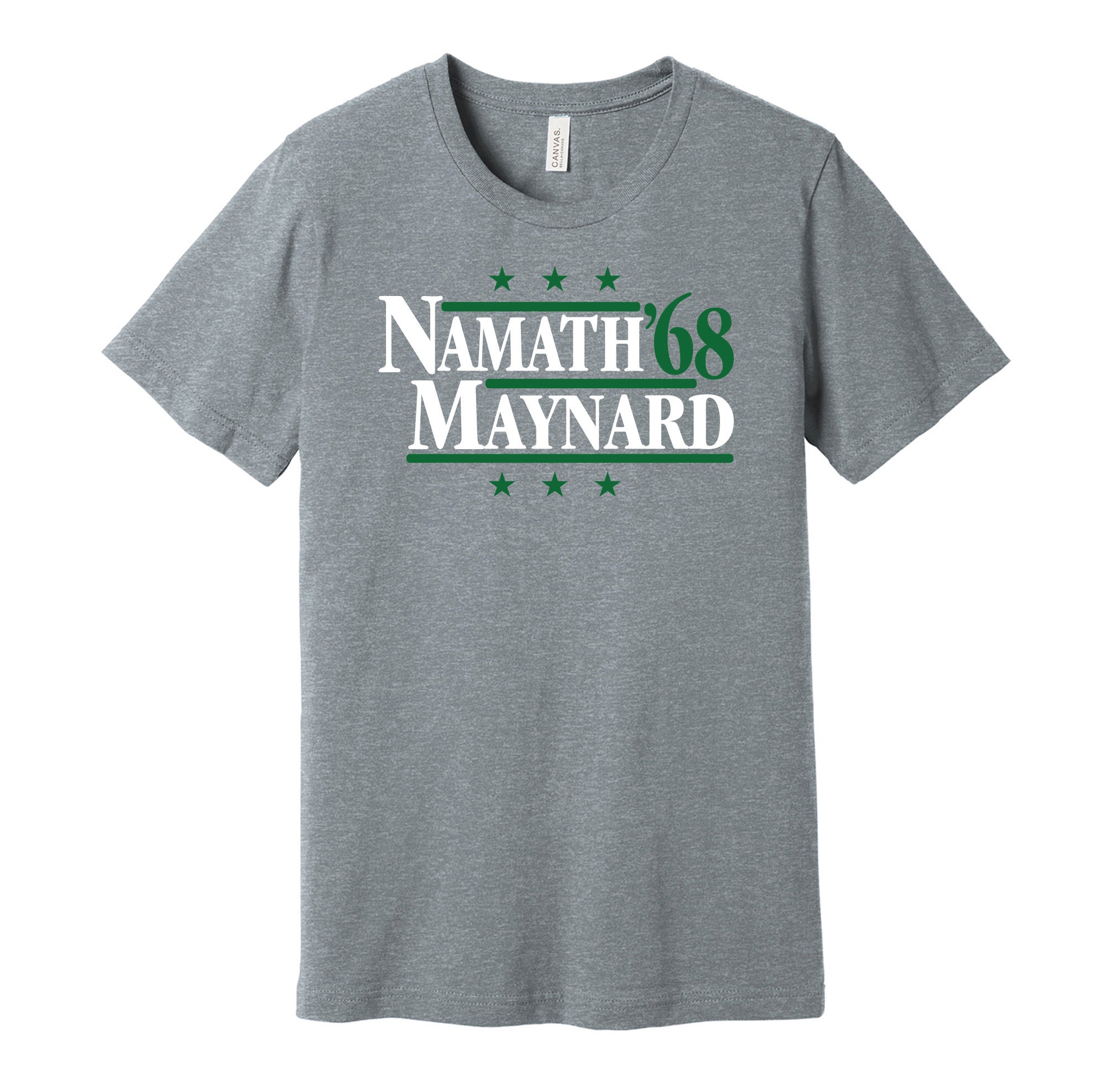 Namath & Maynard '68 - Political Campaign Parody Tee - Football Legends ...